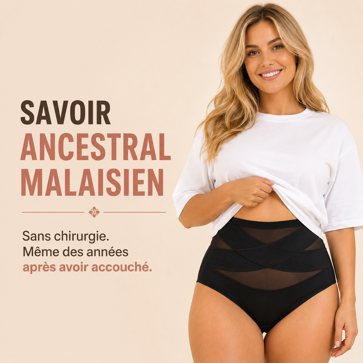 Culotte Gainante Post-Partum — Compression 360°