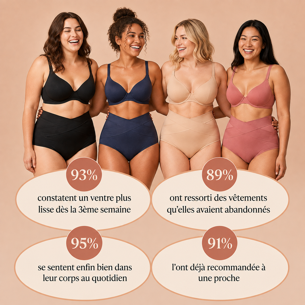 Culotte Gainante Post-Partum — Compression 360°